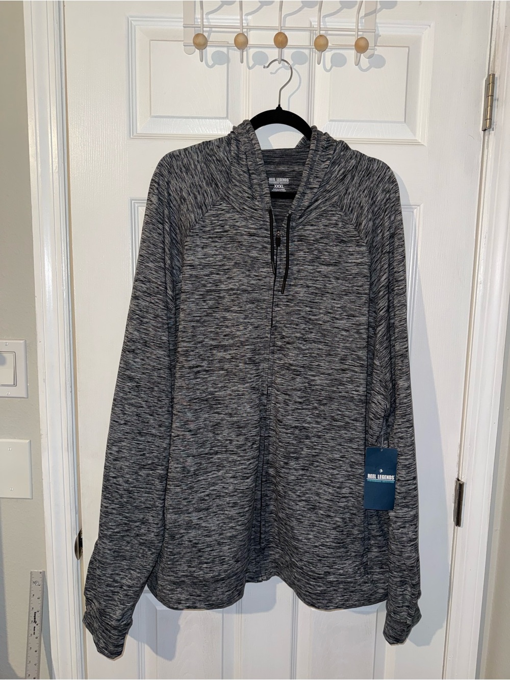 Reel Legends Men’s Zip Hoodie Grey Long Sleeve XXXL Warm Pockets Fishing NWT